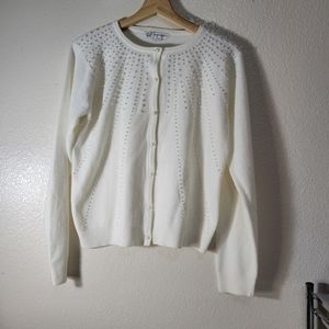 Dressbarn  Button Down With Pearl Accent